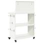 Preview: Werkzeugwagen mit Regal mit Rad mit Speicher Weiß 65 x 35 x 111 cm Metall