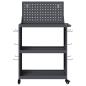 Preview: Werkzeugwagen mit Regal mit Rad mit Speicher Anthrazit 65 x 35 x 111 cm