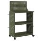 Preview: Werkzeugwagen mit Regal mit Rad mit Speicher Olivgrün 65 x 35 x 111 cm