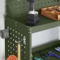 Preview: Werkzeugwagen mit Regal mit Rad mit Speicher Olivgrün 65 x 35 x 111 cm