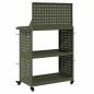 Preview: Werkzeugwagen mit Regal mit Rad mit Speicher Olivgrün 65 x 35 x 111 cm