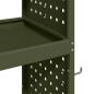 Preview: Werkzeugwagen mit Regal mit Rad mit Speicher Olivgrün 65 x 35 x 111 cm