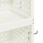 Preview: Werkzeugwagen mit Regal mit Rad mit Speicher Weiß 65 x 35 x 111 cm Metall