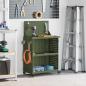 Preview: ARDEBO.de - Werkzeugwagen mit Regal mit Rad mit Speicher Olivgrün 65 x 35 x 111 cm Metall
