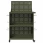 Preview: Werkzeugwagen mit Regal mit Rad mit Speicher Olivgrün 65 x 35 x 111 cm Metall