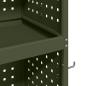 Preview: Werkzeugwagen mit Regal mit Rad mit Speicher Olivgrün 65 x 35 x 111 cm Metall
