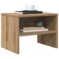 Preview: Nachttisch Eiche handwerklich 40 x 30 x 30 cm Holzwerkstoff