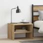 Preview: Nachttisch Eiche handwerklich 40 x 30 x 30 cm Holzwerkstoff