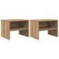 Preview: Nachttisch 2 pcs Eiche handwerklich 40 x 30 x 30 cm