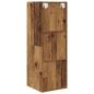 Preview: ARDEBO.de - TV-Schränk mit Regal Wandmontiert mit Speicher Altholz 37 x 37 x 107 cm Holzwerkstoff