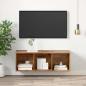 Preview: TV-Schränk mit Regal Wandmontiert mit Speicher Altholz 37 x 37 x 107 cm Holzwerkstoff