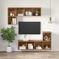 Preview: TV-Schränk mit Regal Wandmontiert mit Speicher Altholz 37 x 37 x 107 cm Holzwerkstoff