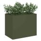 Preview: Gartenblumentopf Olivgrün 50 x 32 x 40 cm Kaltgewalzter Stahl