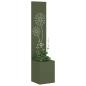 Preview: Blumentopf mit dekorativem Paneel Olivgrün 32 x 140 cm