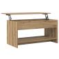 Preview: Couchtisch Eiche handwerklich 102 x 50 x 52.5 cm Holzwerkstoff