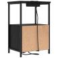 Preview: Nachttisch mit Ladestation 2 pcs Schwarze Eiche Holzwerkstoff