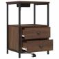 Preview: Nachttisch Braun Eichen-Optik 40 x 31 x 60 cm Holzwerkstoff