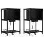 Preview: Nachttisch 2 pcs Schwarze Eiche 38 x 31 x 61 cm Holzwerkstoff