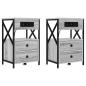 Preview: Nachttisch 2 pcs Grau Sonoma 40 x 31 x 60 cm Holzwerkstoff