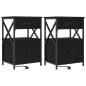 Preview: Nachttische 2 pcs Schwarze Eiche 40 x 31 x 60 cm Holzwerkstoff