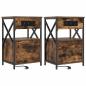 Preview: Nachttische 2 pcs Räuchereiche 40 x 31 x 60 cm Holzwerkstoff