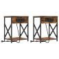 Preview: Nachttisch 2 pcs Rauch-Eiche 41 x 31 x 51 cm Holzwerkstoff