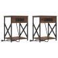 Preview: Nachttisch 2 pcs Braun Eiche 41 x 31 x 51 cm Holzwerkstoff