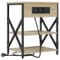 Preview: Nachttisch mit Ladestation 2 pcs Sonoma Eiche Holzwerkstoff
