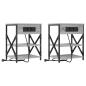Preview: Nachttisch mit Ladestation 2 pcs Grau Sonoma Holzwerkstoff