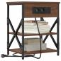 Preview: Nachttisch mit Ladestation 2 pcs Braune Eiche Holzwerkstoff