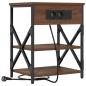 Preview: Nachttisch mit Ladestation 2 pcs Braune Eiche Holzwerkstoff