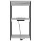 Preview: Nachttisch mit Ladestation mit Regal Grau Sonoma Holzwerkstoff