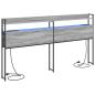 Preview: Stauraum-Kopfteil Grau Sonoma 200 cm Holzwerkstoff