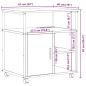 Preview: Büroschrank mit Rad Grau Sonoma 60 x 46 x 67 cm Holzwerkstoff