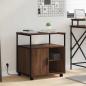 Preview: ARDEBO.de - Büroschrank mit Rad Braune Eiche 60 x 46 x 67 cm Holzwerkstoff