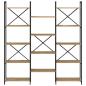 Preview: Regal Eiche handwerklich 156 x 25 x 167.5 cm Holzwerkstoff