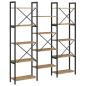 Preview: Regal Eiche handwerklich 156 x 25 x 167.5 cm Holzwerkstoff
