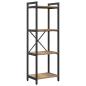 Preview: Bücherregal Eiche handwerklich 40 x 30 x 118 cm Holz und Stahl