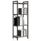 Preview: Bücherregal Eiche handwerklich 40 x 30 x 118 cm Holz und Stahl