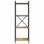 Preview: Bücherregal Eiche handwerklich 40 x 30 x 118 cm Holz und Stahl