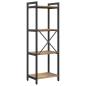 Preview: Bücherregal Eiche handwerklich 40 x 30 x 118 cm Holz und Stahl