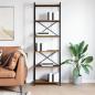Preview: Bücherregal Räuchereiche 60 x 30 x 188 cm MDF und Stahl