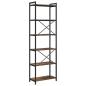 Preview: Bücherregal Räuchereiche 60 x 30 x 188 cm MDF und Stahl