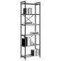 Preview: Bücherregal Grau Sonoma 60 x 30 x 188 cm Holz und Stahl