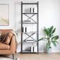 Preview: Bücherregal Grau Sonoma 60 x 30 x 188 cm Holz und Stahl