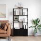 Preview: ARDEBO.de - Regal Schwarz Eiche 80 x 30 x 155,5 cm Holzwerkstoff
