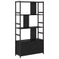 Preview: Regal Schwarz Eiche 80 x 30 x 155,5 cm Holzwerkstoff