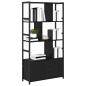 Preview: Regal Schwarz Eiche 80 x 30 x 155,5 cm Holzwerkstoff