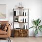 Preview: ARDEBO.de - Regal Rauch-Eiche 80 x 30 x 155,5 cm Holzwerkstoff