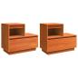 Preview: Nachttisch 2 pcs Wachsbraun 60 x 34 x 51 cm Kiefer Massivholz